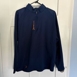Sport-Tek Navy Zip-Up Pullover with Orange Accent